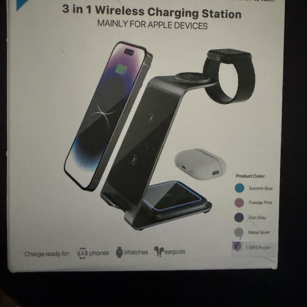 3 in 1 Wireless Charging Station - Black